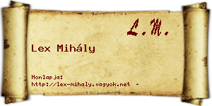 Lex Mihály névjegykártya
